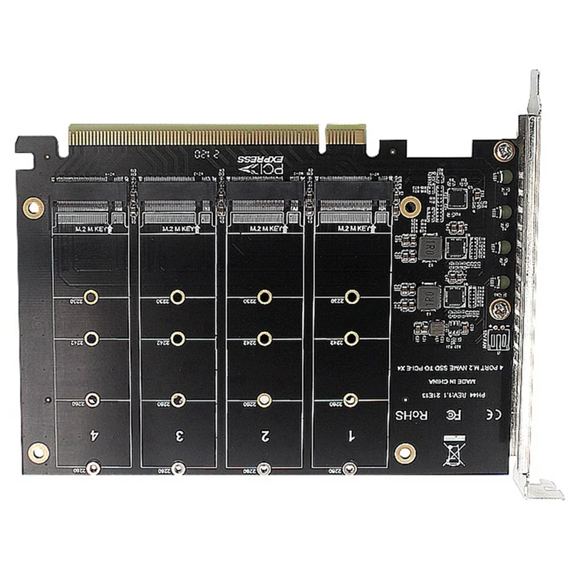 2X PH44 NVME с 4-дисковой матрицей PCIE Signal Split Array Card - 0