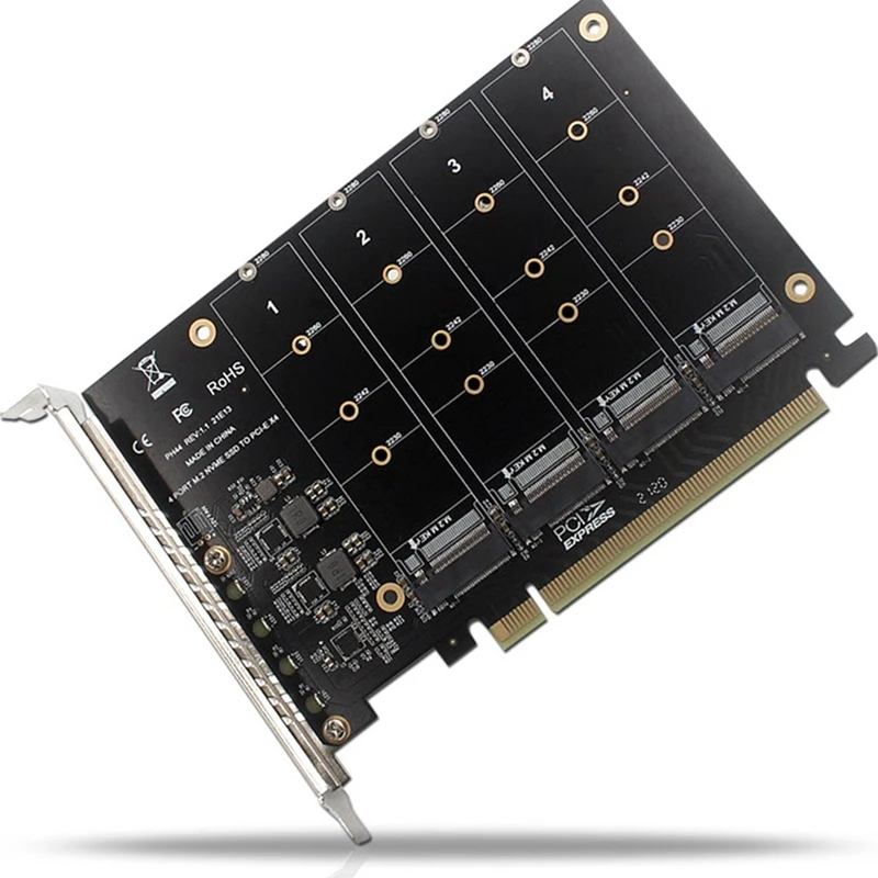 2X PH44 NVME с 4-дисковой матрицей PCIE Signal Split Array Card - 3