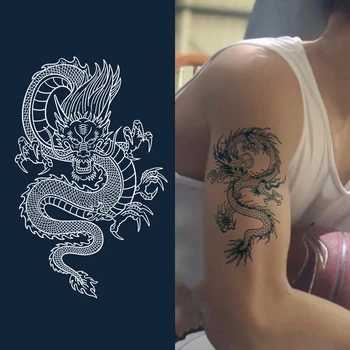 1 шт. Водонепроницаемые, безопасные реалистичные наклейки с поддельными татуировками Дракона Для мужчин, мальчиков, детей, временные татуировки с 3D драконами, моющиеся татуировки
