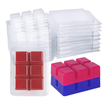 100 упаковок форм для раскладушек из расплавленного воска, прозрачный пластиковый квадратный лоток