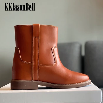 12.4 KKlasonBell/ модные повседневные ботильоны с круглым носком; женские удобные ботинки 