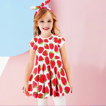 2022 г. Новое детское платье для девочек, Детское милое платье с животным принтом, Летнее Простое пляжное платье для маленьких девочек 2-8 лет