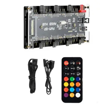 3-контактный контроллер RGB 10 Концентратор-разветвитель SATA Power 3pin ARGB Адаптер-удлинитель для GIGABYTE MSI ASRock RGB LED