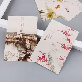 30 листов пейзажной живописи, ретро винтажная открытка, рождественская подарочная карта, плакат с пожеланиями, открытки M17F