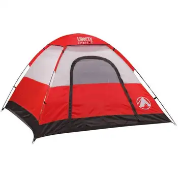 7 'X 7' Купольная палатка на 3 человека, 3 сезона, водонепроницаемая и устойчивая к ультрафиолетовому излучению тканевая сумка для переноски в комплекте (красная)