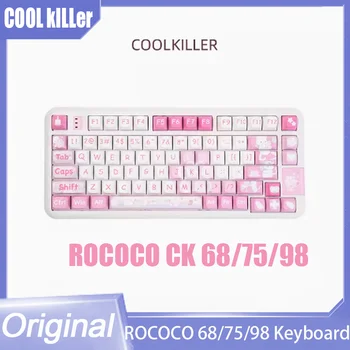 Coolkiller Rococo CK 68/75/98 Механическая Клавиатура 2.4G Беспроводная Bluetooth-клавиатура Hot Plug Girls Game Розовая Индивидуальная Клавиатура