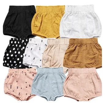 Hooyi, полипропиленовые брюки для маленьких девочек, детские повседневные летние шорты, Льняная хлопковая однотонная одежда для мальчиков, детские спортивные трусики, детские трусы