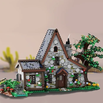 MOC Witch House Halloween Horror Architecture Кирпичи Модель украшения Строительный блок Игрушка для детей и взрослых Подарок на День рождения