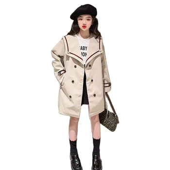 MODX Куртка для девочек, пальто, однотонная ветровка для девочек, детское пальто в повседневном стиле, весенне-осенняя детская одежда 6, 8, 10, 12, 14