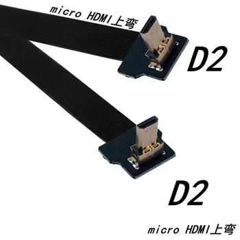 Micro HDTV-compatibe Bis winkel zu HD Micro Typ-D Bis Unten männlich-weibliche HD Flache FPC Kabel für GH4 GoPro BMPCC A5000 A60