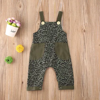 Pudcoco Одежда для маленьких мальчиков и девочек с ремешком без рукавов и карманом с леопардовым принтом, Комбинезон, Хлопковый солнцезащитный костюм