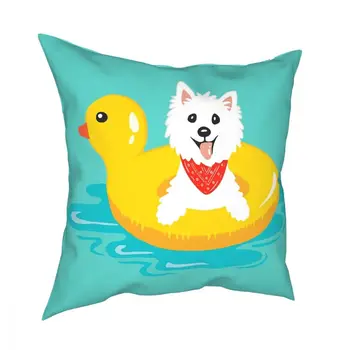 Westie Puppy At Sea Квадратная наволочка Подушки для дивана собаки Вест Хайленд Терьер Креативные чехлы для подушек