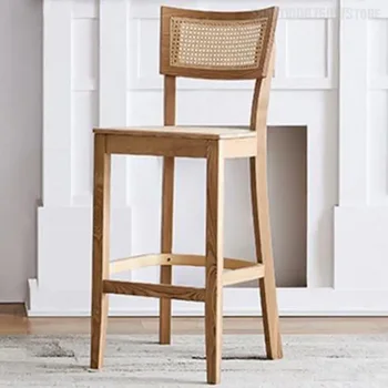 Барный стул домашний высокий табурет Nordic light роскошный барный стул стойка регистрации барный стул со спинкой креативный барный стул ротанговый табурет