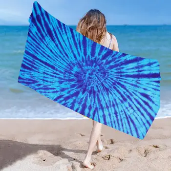 Большое пляжное полотенце, большое быстросохнущее полосатое пляжное полотенце, впитывающее полиэфирное походное полотенце для удобной переноски на пляже