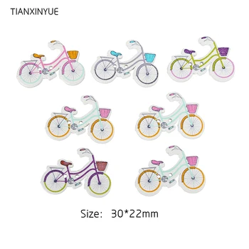 Велосипедные пуговицы TIANXINYUE Для шитья, скрапбукинга, разных цветов, деревянные пуговицы с двумя отверстиями, аксессуары для одежды своими руками