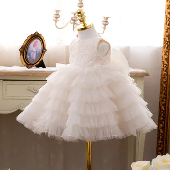 Вечернее свадебное платье для детей и девочек, белое цветочное Элегантное роскошное бальное платье, детские праздничные платья принцессы