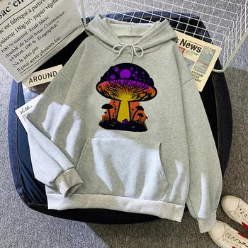 Волшебные грибы, Психоделические толстовки с инопланетянами, женские винтажные флисовые толстовки с аниме 90-х, женская графическая рубашка с капюшоном