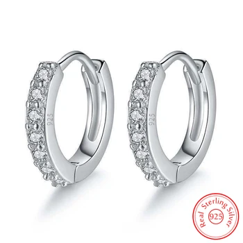 Высококачественные ювелирные изделия из стерлингового серебра 925 пробы, модные серьги-кольца с кристаллами циркона для женщин, новинка XY0106