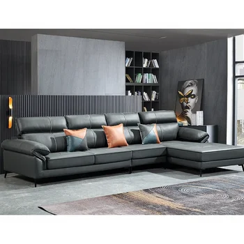 Горячая распродажа, современный дизайн, кожаный секционный диван, мебель для гостиной, диван