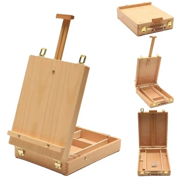 Деревянный Переносной ящик для рисования, мольберт для рисования, Ящик для хранения инструментов для рисования, Настольный масляный мольберт для художника