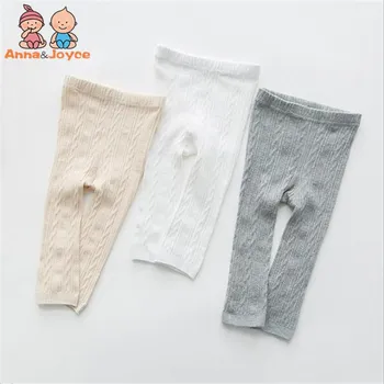 Детские колготки с хлопчатобумажной подкладкой, махровые Теплые леггинсы, полосатые детские штанишки TSK0135
