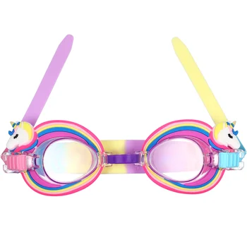 Детские очки для плавания без запотевания, детские очки для плавания, очки для обесцвечивания очков с мультяшным единорогом для малышей