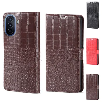 Для Huawei Nova Y70 Y71, кожаный бумажник с откидной крышкой из крокодиловой кожи, чехол для телефона Huawei Nova Y70 Plus, функция подставки, чехол для телефона, слот для карт