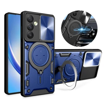 Для Samsung Galaxy A14 A24 A34 A54 Чехол 5G Slide Camera Protect Armor Чехлы Для Samsung A 14 24 34 54 Чехол-держатель с Магнитным Кольцом