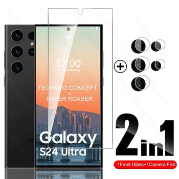 Для Samsung Galaxy S24 Ultra Glass 2в1 Объектив Камеры Протектор Экрана Из Закаленного Стекла SamsungS24 S 24 Ultra S24Ultra Plus S24 + 5G