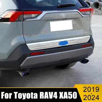 Для Toyota RAV4 XA50 2019 2020 2021 2022 2023 2024 Гибридный Автомобиль Из Нержавеющей Стали Задний Багажник Задние Ворота Дверная Накладка Накладка Наклейка