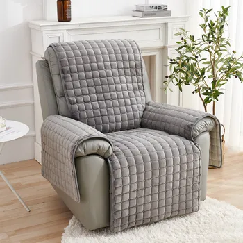 Зимнее короткое плюшевое кресло с откидной спинкой на 1/2/3 места, чехол для дивана, полотенце для кресла, утолщенный матовый нескользящий чехол, украшение домашней гостиной