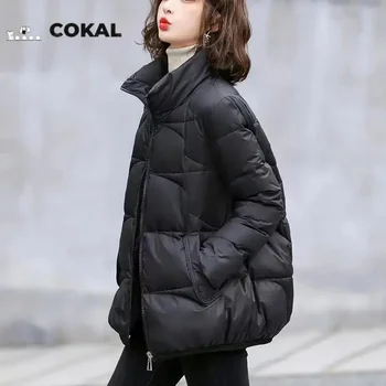 Зимнее пуховое пальто с хлопковой подкладкой COKAL, женское свободное утолщенное корейское пальто design sense для студентов