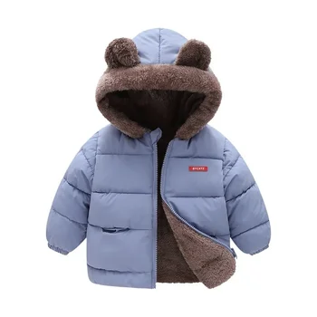 Кардиган, пуховик для мальчиков, толстая теплая детская куртка, одежда для девочек от 2 до 6 лет, детская одежда, жилет с капюшоном, зимнее пальто для мальчиков