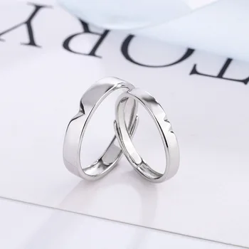 Кольцо для влюбленной пары из стерлингового серебра S925 пробы, пара мужских и женских дизайнерских пар, кольца-колечки, дистанционные подарки на День Святого Валентина