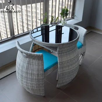 Комбинация маленького столика и стула на балконе, Сетчатый Красный ротанговый стул из трех частей Для отдыха в саду, ротанговый стол и стул