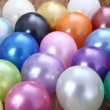 Комплект Гирляндной Арки Металлический Воздушный шар 10 дюймов 50шт Латексные Воздушные шары Празднование Дня Рождения свадьба Декоративные игрушки Жемчужный Баллон