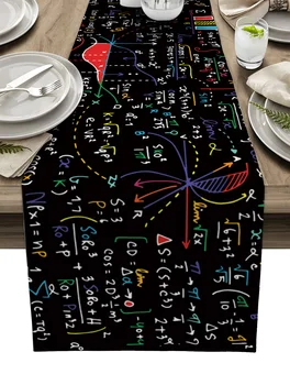Математические Формулы Таблица Бегунов Украшение Кухонного стола Бегунов для обеденного стола Декор стола для свадебной вечеринки