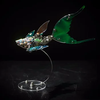 Металлическая бабочка, Крылатая Летучая рыба, 3D Пазл, Набор для механической сборки, Морская жизнь, Наборы моделей в стиле Стимпанк, сделай сам, Подарок
