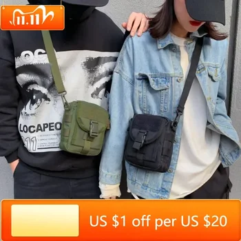 Модная мужская сумка-мессенджер, холщовая сумка для мобильного телефона, небольшая сумка через плечо, небольшая дорожная поясная сумка, повседневная нагрудная сумка, рюкзак