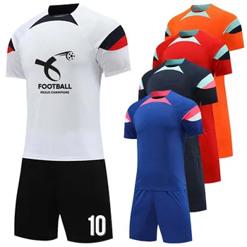Мужские/детские тренировочные майки для футбольных матчей своими руками, рубашка и шорты, комплект униформы из полиэстеровой ткани высокого качества