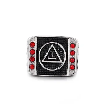 Набор из титановой стали CZ Масонское кольцо Мужское кольцо хип-хоп трендовые ювелирные изделия