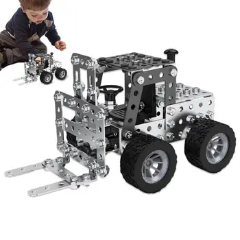 Наборы для сборки автомобилей для мальчиков 3D Конструкторы своими руками Строительные блоки STEM Игрушки Набор для сборки металлических конструкций серии Trucks Model Kit
