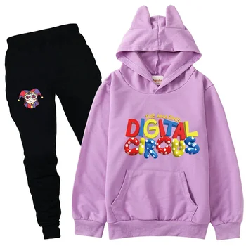 Новая одежда The Amazing Digital Circus Pomni Jax, детская толстовка и свитшоты, штаны, комплект из 2 предметов, одежда для маленьких девочек, комплекты одежды для мальчиков