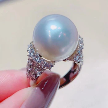 Новые женские кольца с имитацией жемчуга, покрытые глазурью, высококачественные обручальные кольца серебряного цвета, роскошные модные украшения в подарок