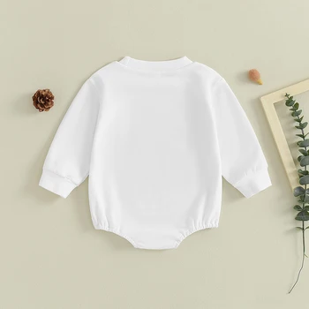 Одежда для новорожденных девочек и мальчиков Толстовка с принтом Hello World, комбинезон с длинным рукавом, осенне-зимняя одежда для новорожденных