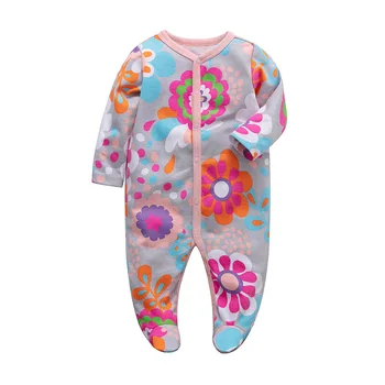 Одежда для новорожденных, пижамы на ножках для малышей 0-12 месяцев, пижамы для девочек и мальчиков, хлопковые комбинезоны, модная одежда для новорожденных