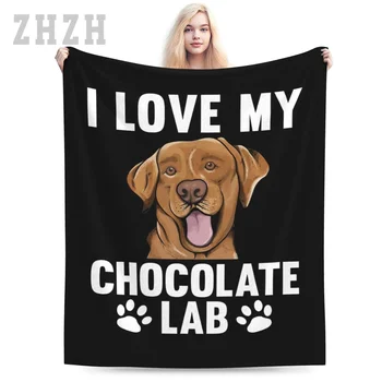 Одеяло Cute Chocolate Lab Labrador Retriever фланелевое многофункциональное для кемпинга, сохраняющее тепло