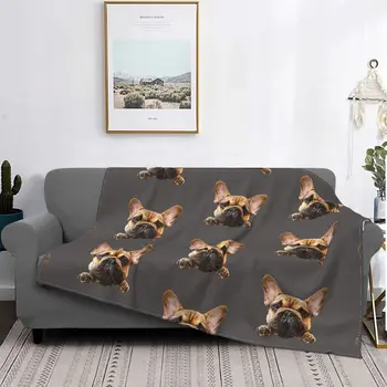 Одеяло для собак French Bulldog Frenchie Cuteness, фланелевое летнее одеяло для щенков, легкие пледы для дома, покрывала для постельных принадлежностей в спальне