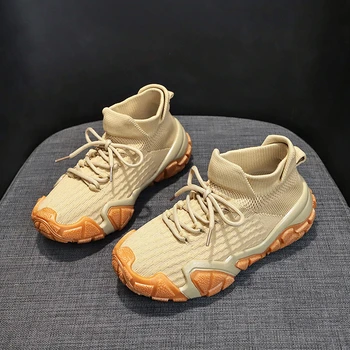 Однотонные женские кроссовки на низком каблуке, новинка 2024 года, хит продаж, весенне-осенняя женская обувь на шнуровке, Модная женская вулканизированная обувь из резины
