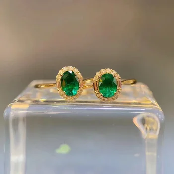 Оригинальный дизайн, Новые кольца с инкрустацией из блестящих зеленых кристаллов для женщин, Изысканный дизайн, модные свадебные украшения с регулируемым отверстием